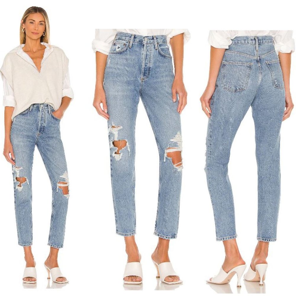 NWT AGOLDE Fen High Rise Relaxed Taper Jeans - Color: Wander - Size 26